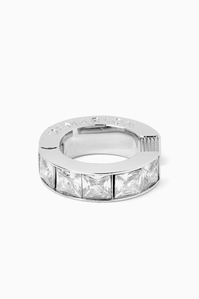 

Brooklyn Crystal Single Ear Cuff in Silver-plated Brass