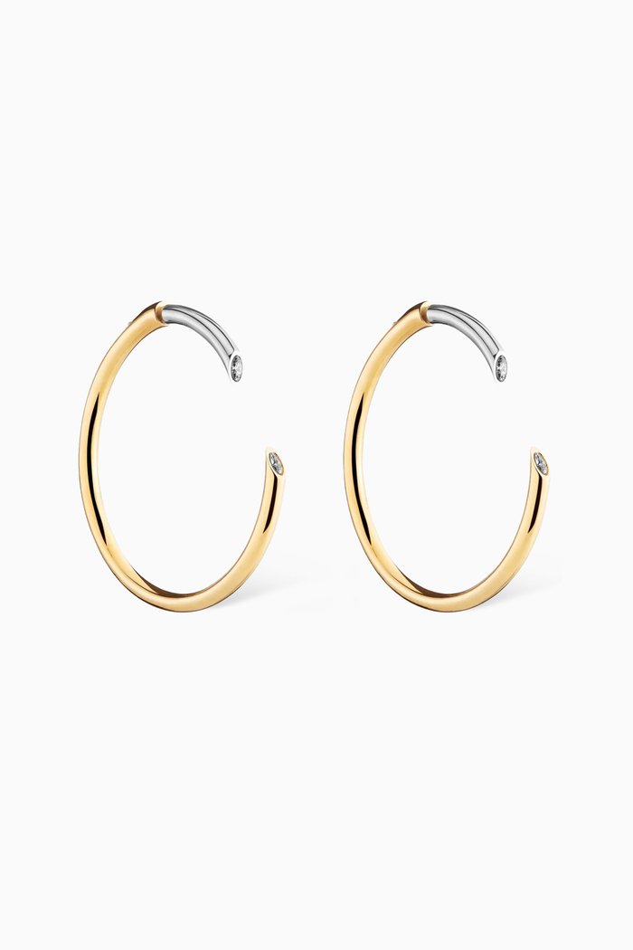 

Gigi Hoop Earrings in 12kt Gold and Silver-plated Brass