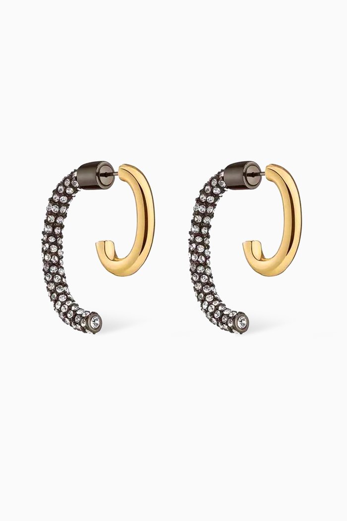 

Mina Luna Earrings in Pavé and 12kt Gold-plated Brass, Black