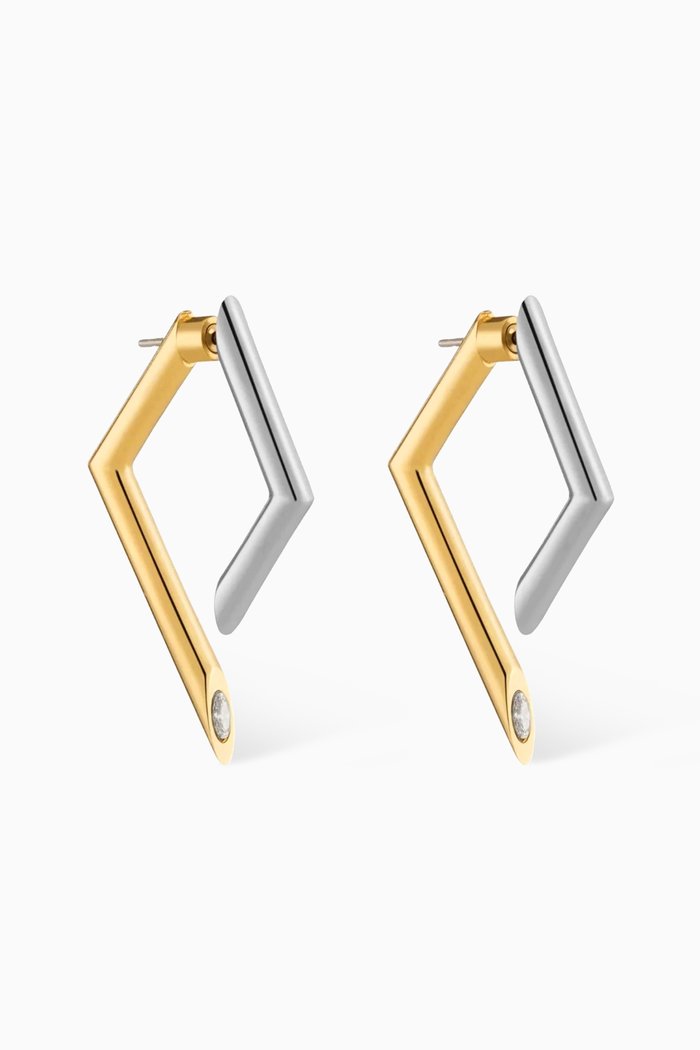 

Yana Two-tone Earrings in 12kt Gold and Silver Brass