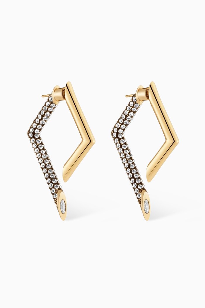 

Mini Yana Pavé Earrings in 12kt Gold-plated brass