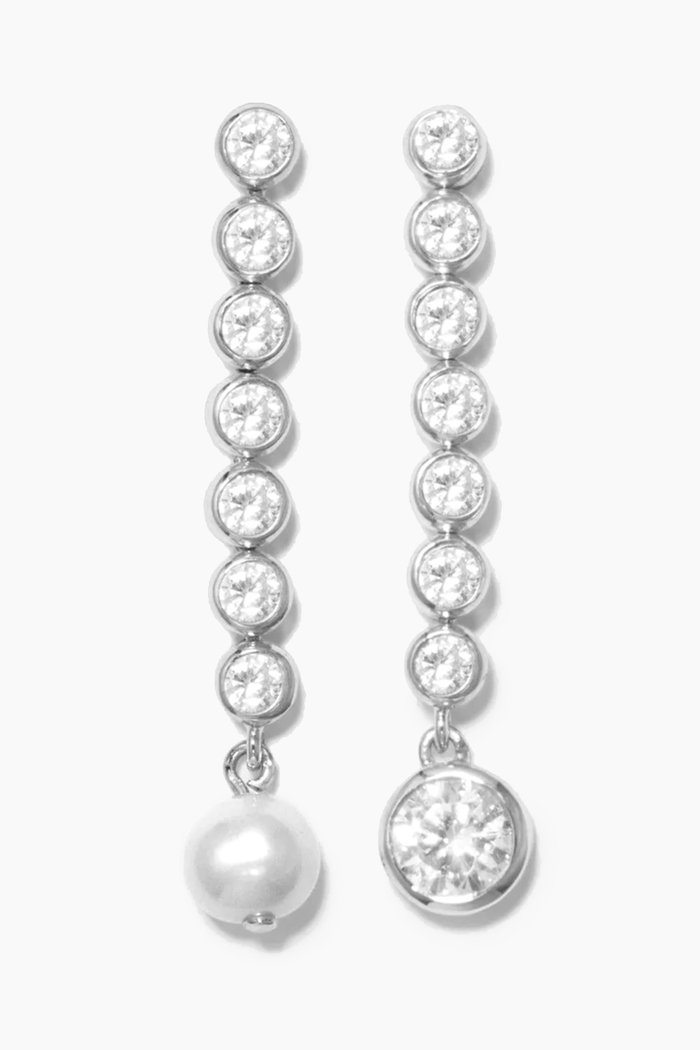 

Ascent Pearl and Zirconia Earrings in Recycled Silver