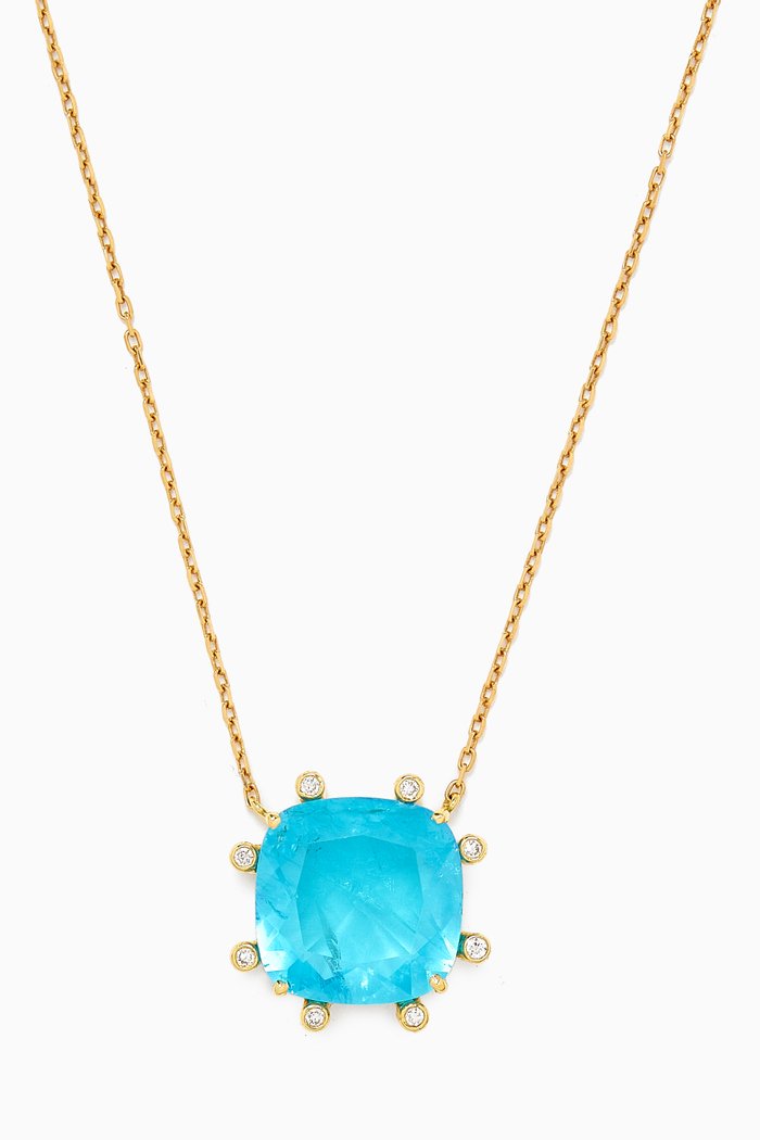

Topaz & Diamonds Necklace in 18kt Gold