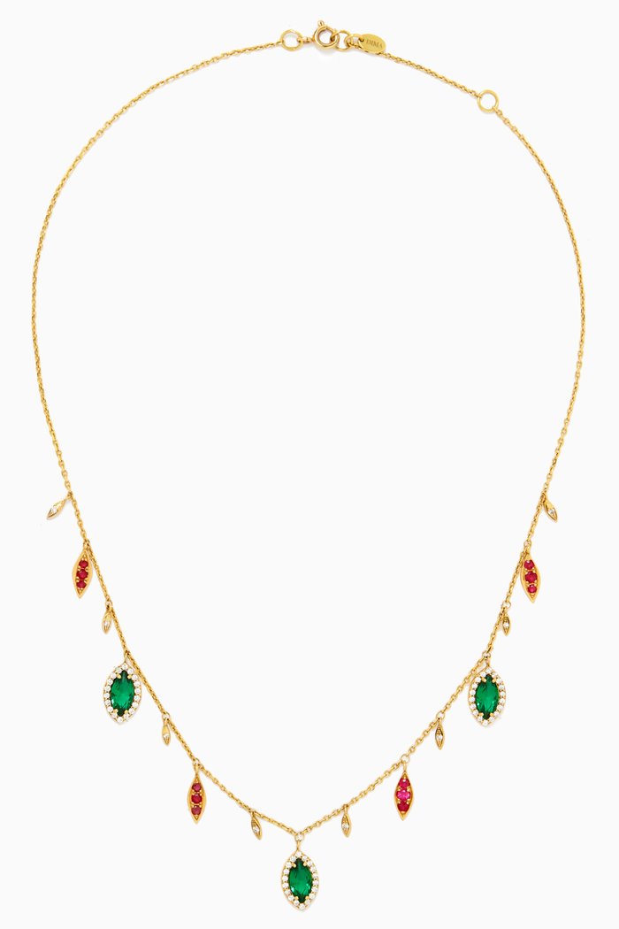 

Ruby & Emerald Necklace in 18kt Gold