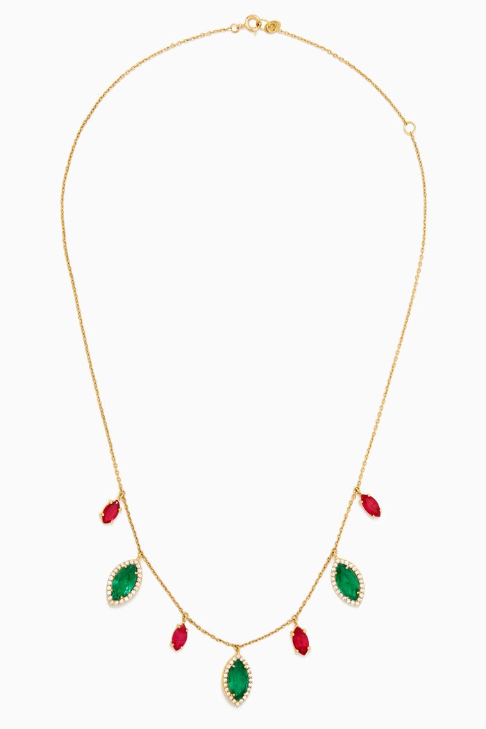 

Ruby & Emerald Necklace in 18kt Gold