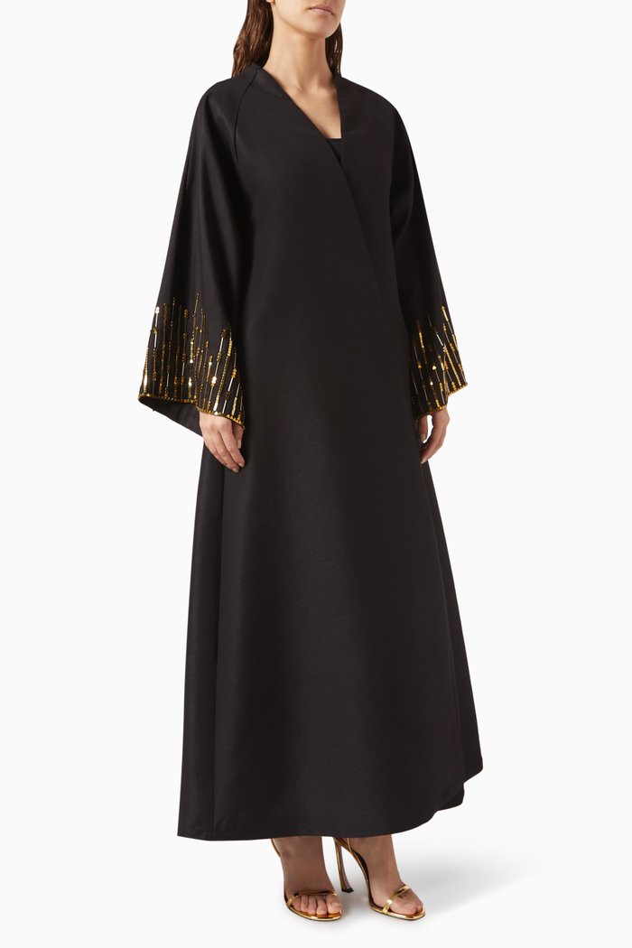 

Sequin-embellished Abaya, Black