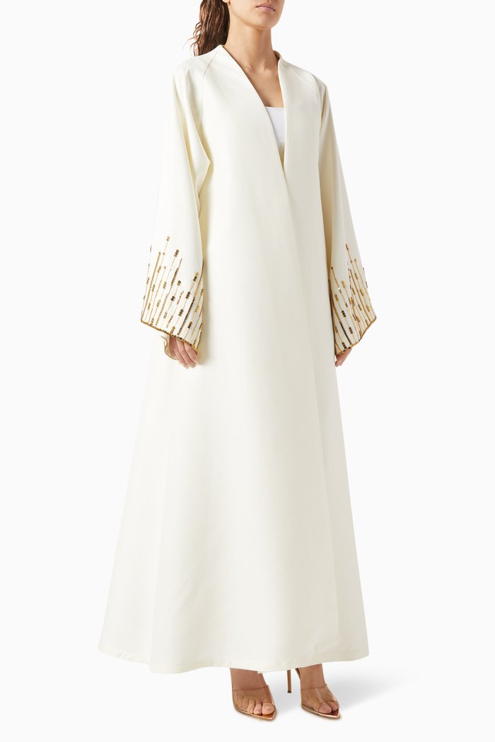 

Sequin-embellished Abaya, White