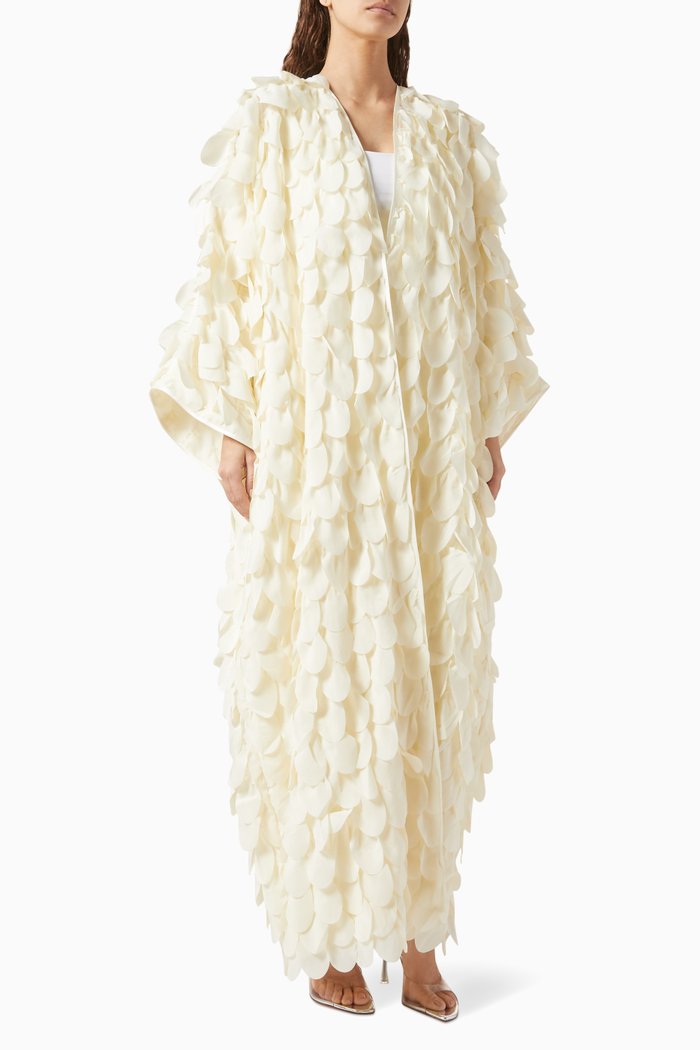 

Classic-cut Layered Abaya in Silk, White
