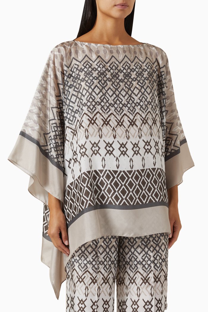 

Monili Poncho in Silk, Neutral