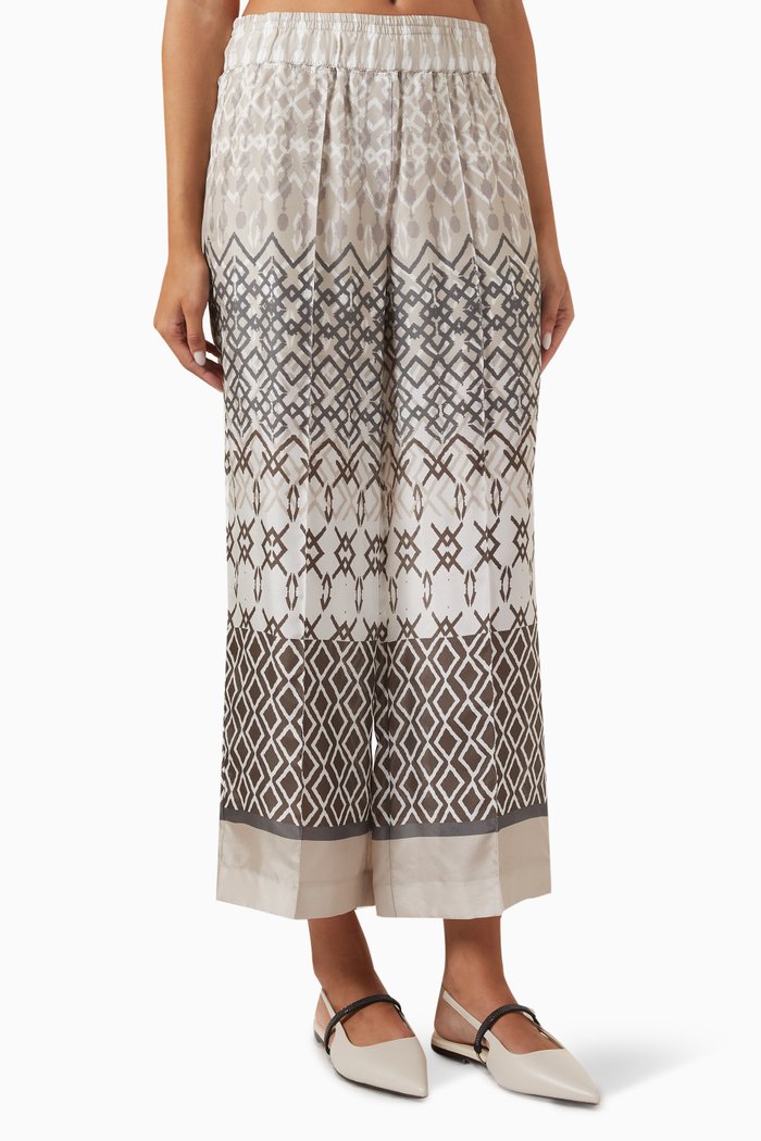 

Geometric Print Pants in Silk, Neutral