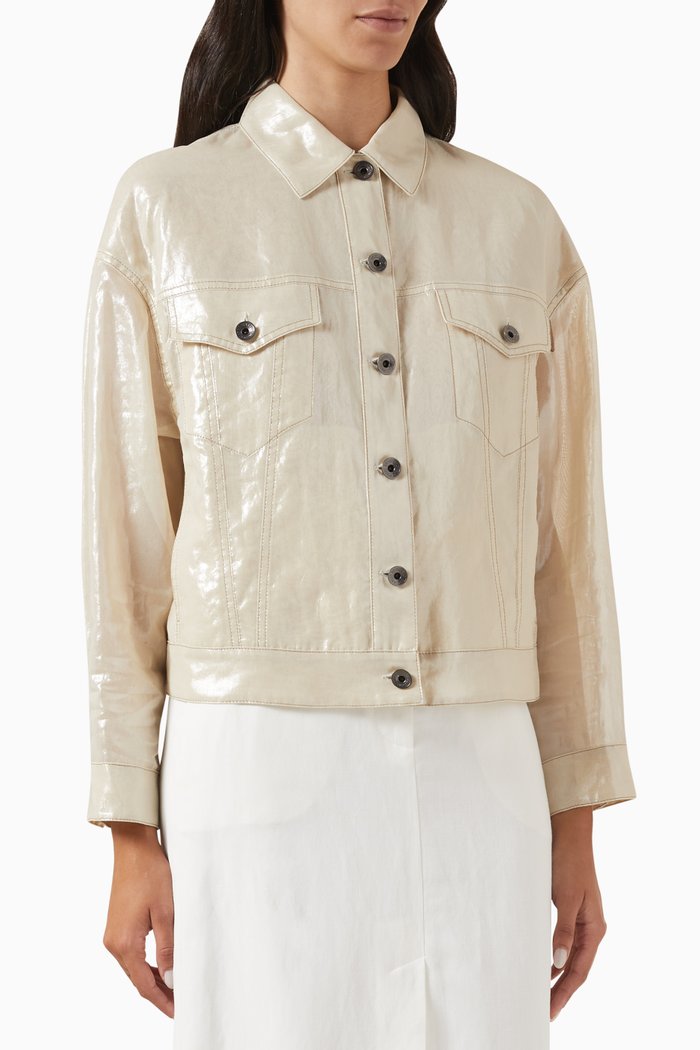 

Coated Jacket in Cotton, Neutral