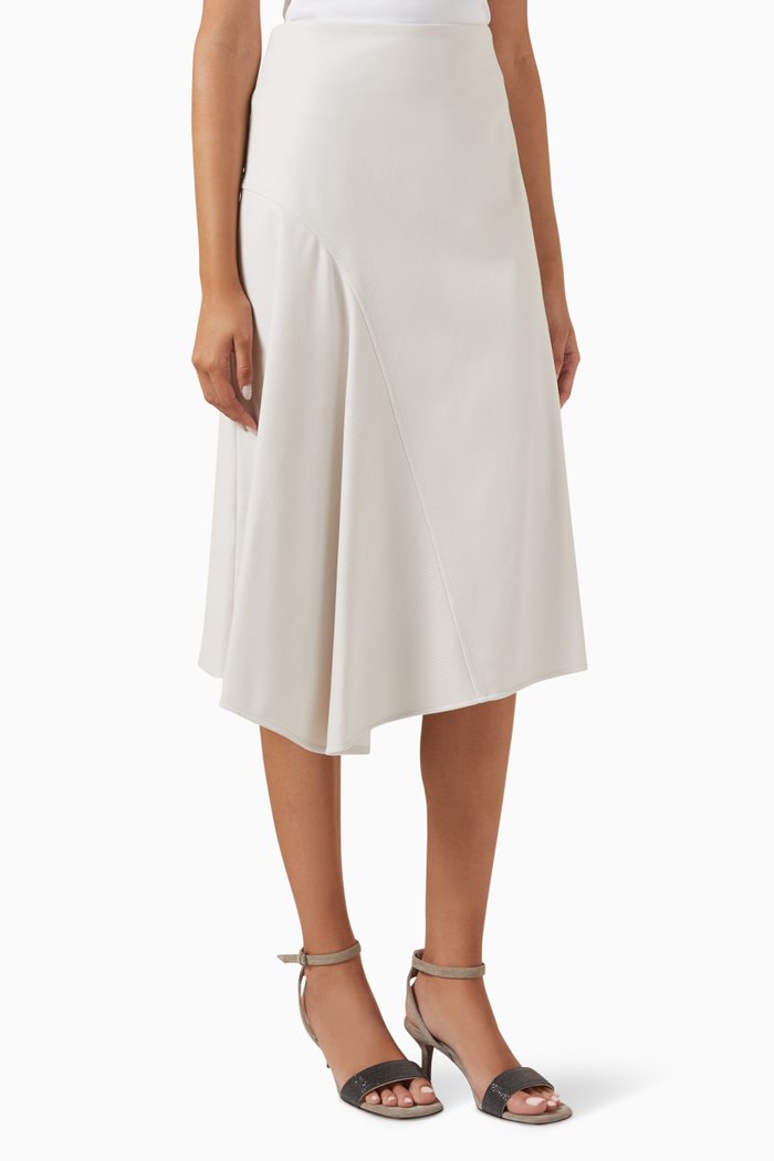 

Asymmetrical Midi Skirt, White