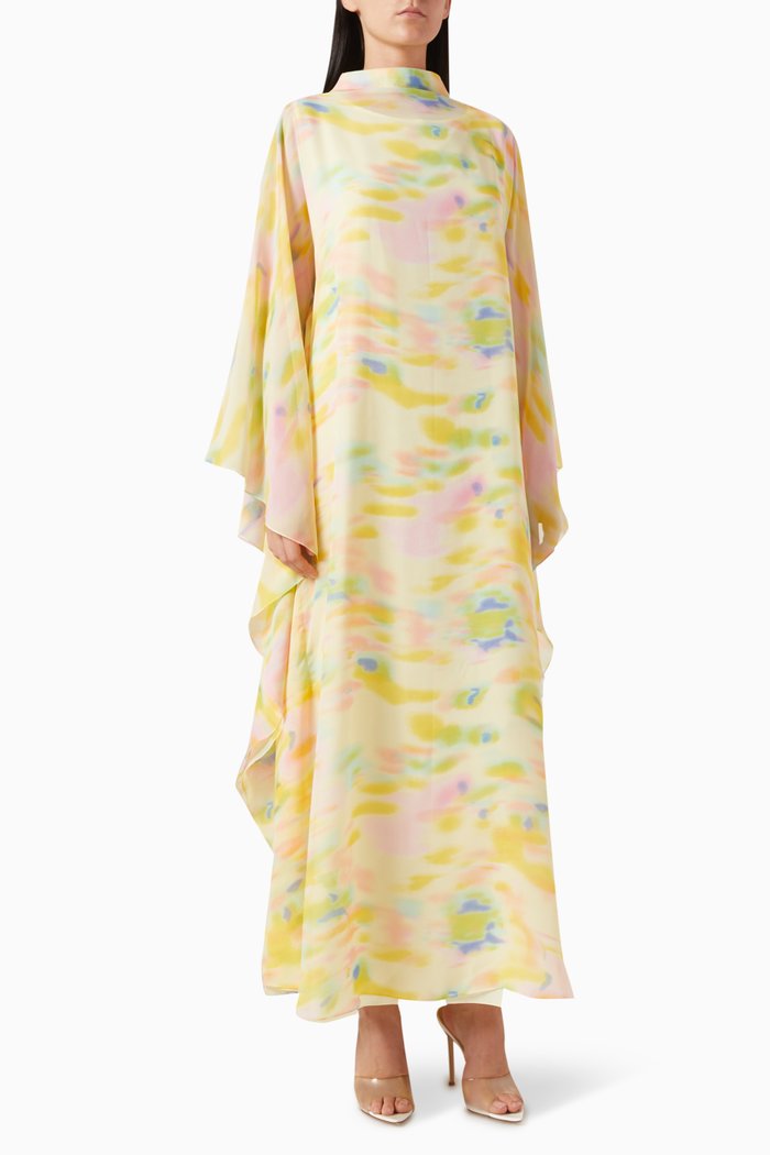 

Turtleneck Printed Kaftan, Multicolour