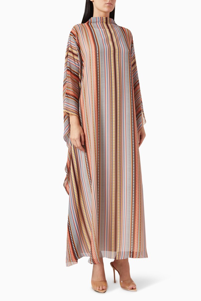 

Turtleneck Printed Kaftan, Multicolour