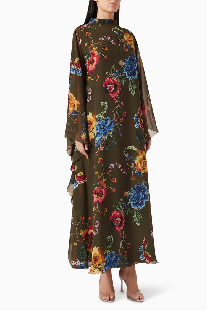 

Turtleneck Printed Kaftan, Multicolour