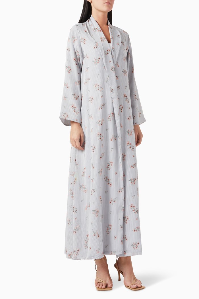 

Zainah Cut Abaya in Chiffon, Multicolour