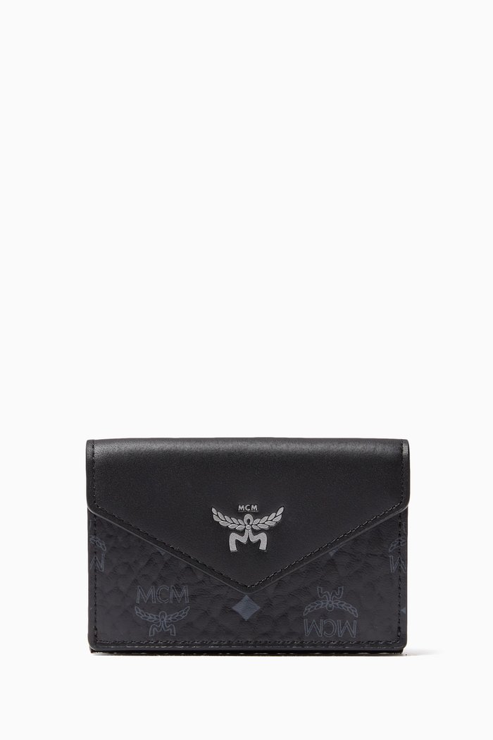 Small Aren Wallet in Visetos, Black