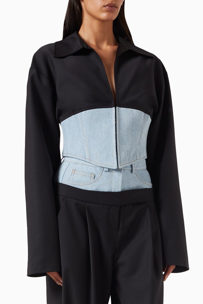 

Nina Blazer in Wool-blend, Black