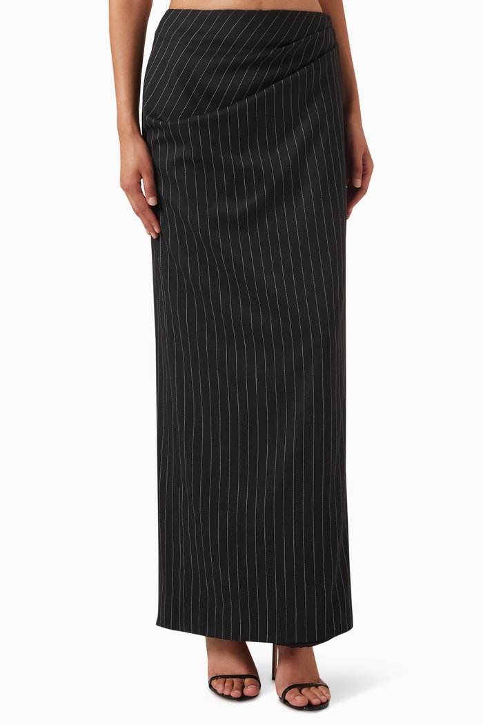 

Hande Pinstripe Skirt, Black