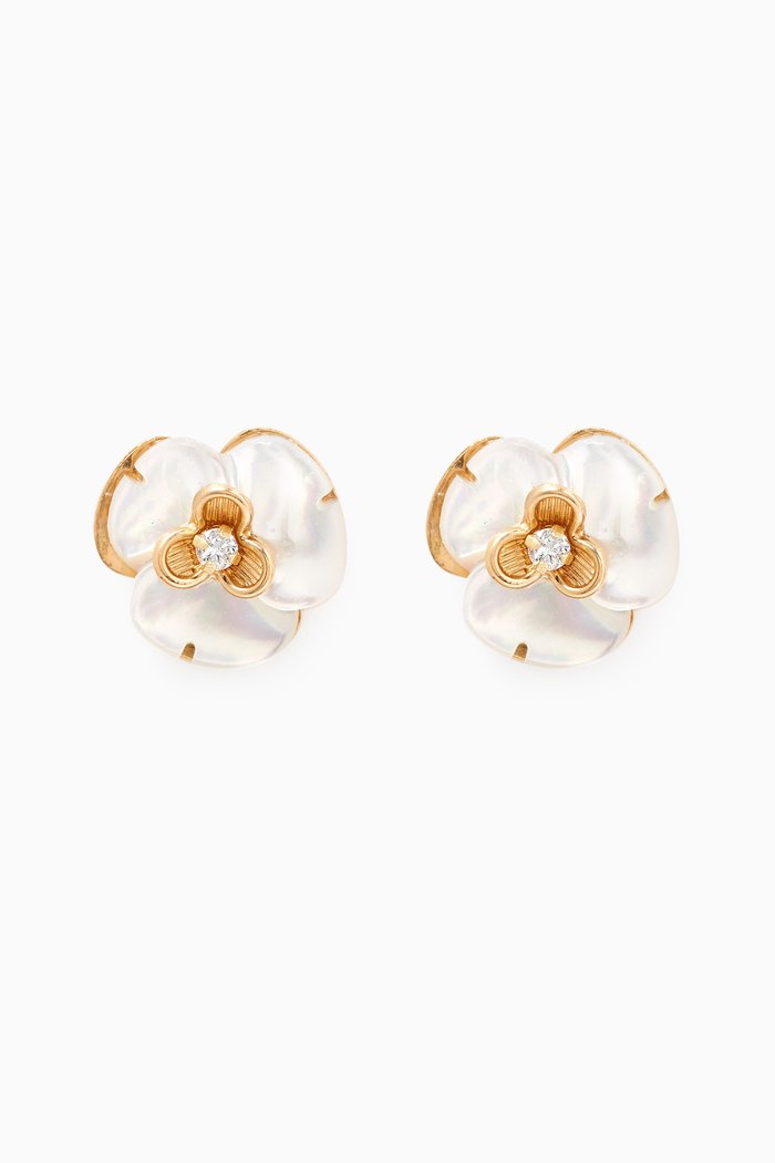 

Floral Diamond Stud Earrings, Gold