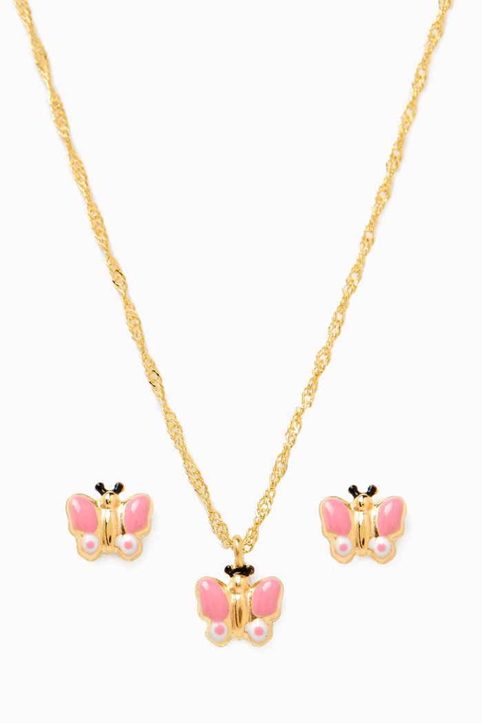 

Butterfly Necklace & Earrings Set in 18kt Gold