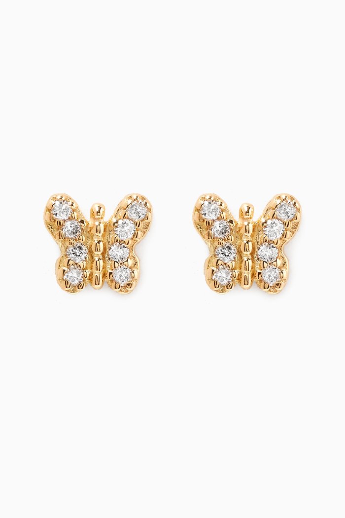 

Butterfly Diamond Stud Earrings, Gold