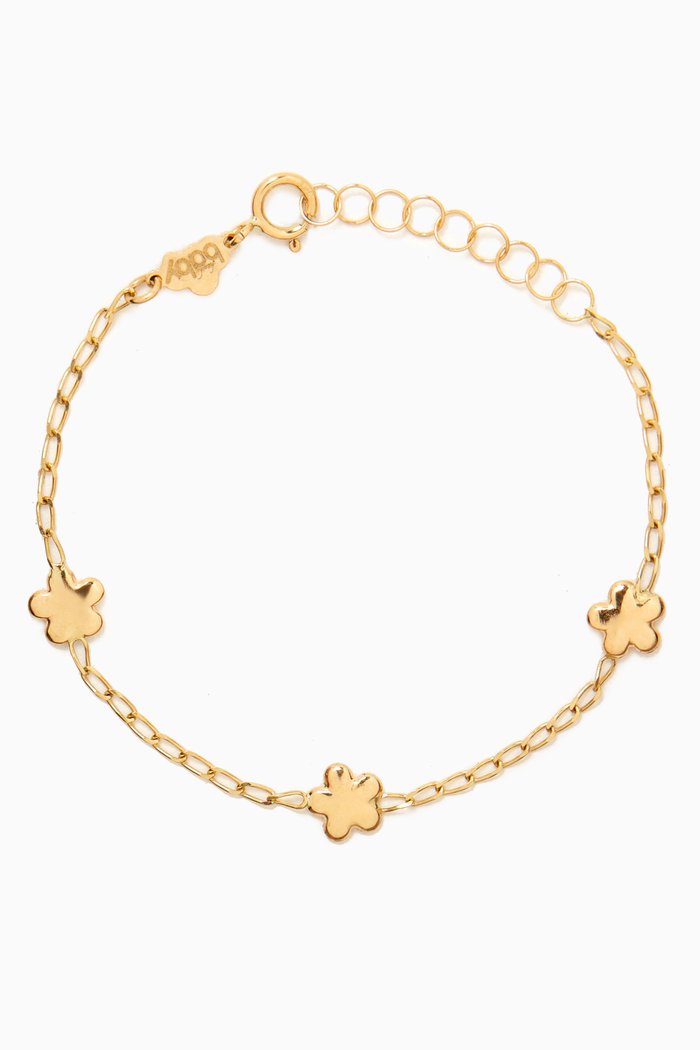 

Flower Charm Bracelet in 18kt Yellow Gold