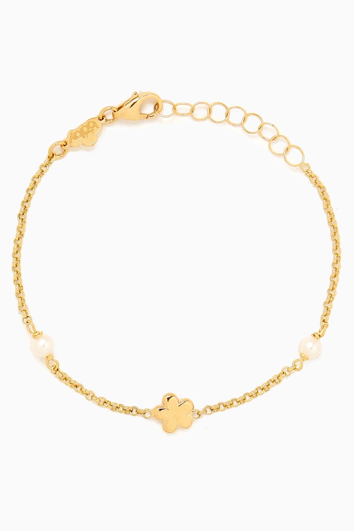 

Flower Charm Bracelet in 18kt Yellow Gold