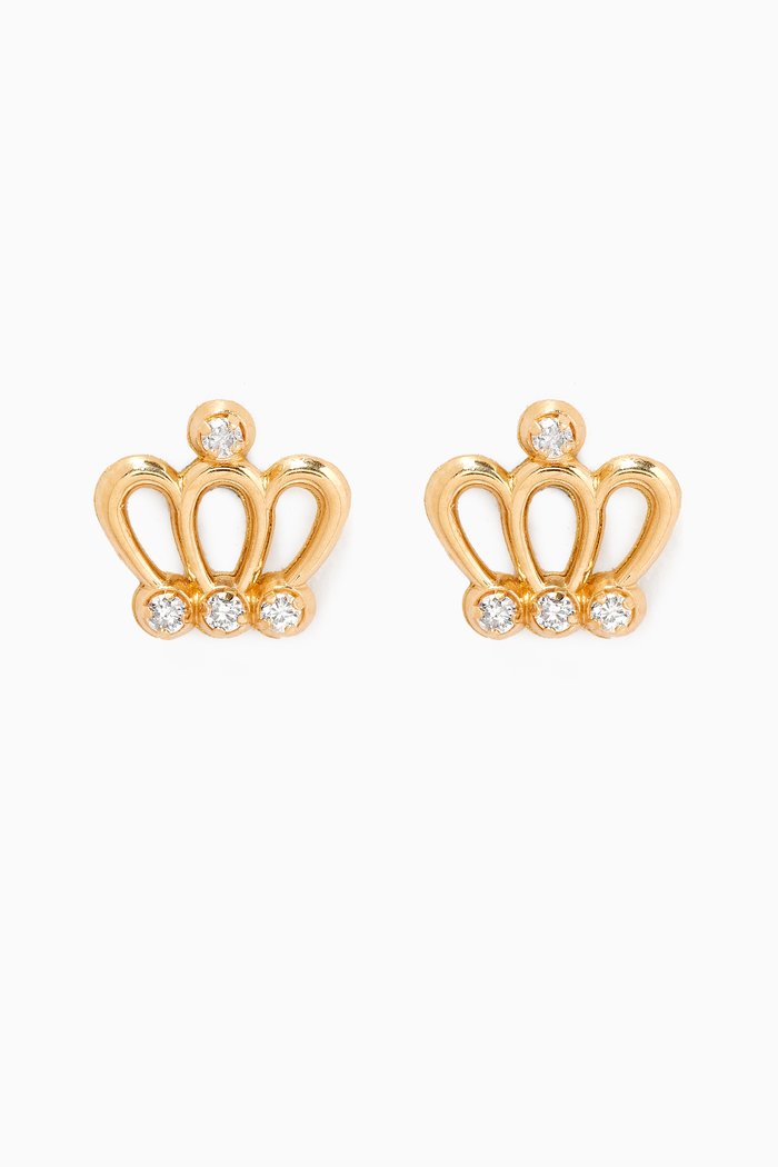 

The Crown Diamond Earrings in 18kt Gold