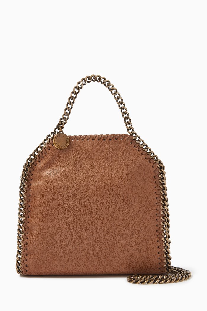 

Tiny Falabella Tote Bag in Shaggy Deer Eco Leather, Brown