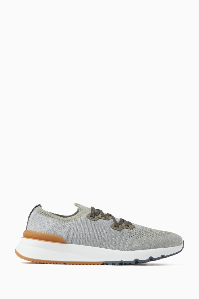 

Low Top Sneakers in Knit Mesh, Grey