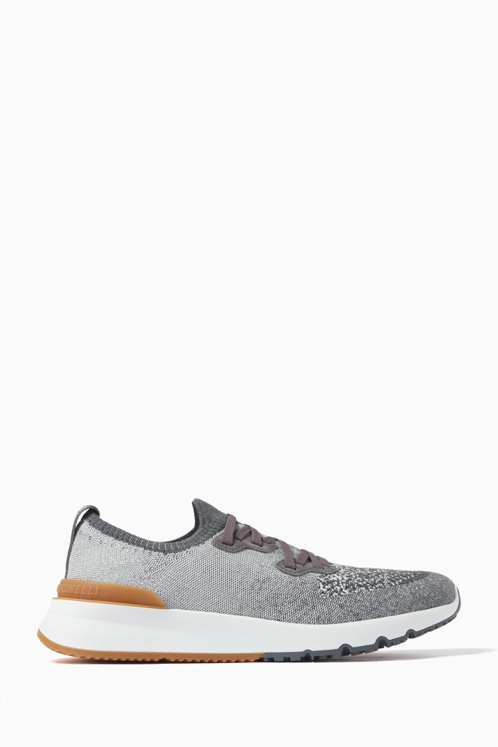 

Sneakers in Stretch Chiné Knit, Grey