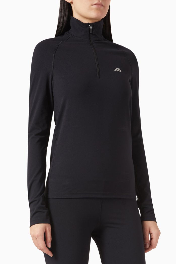 

Fitted Zip-up Jacket in Matte Spandex, Black