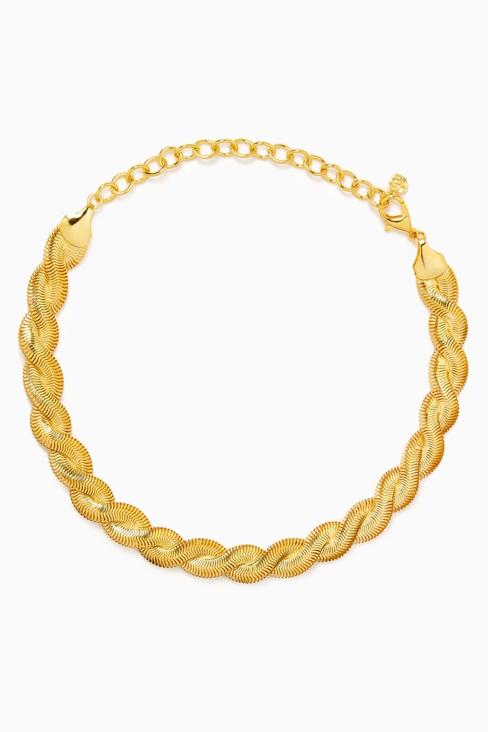 

Petit Tressé Necklace in 24kt Gold-plated Brass