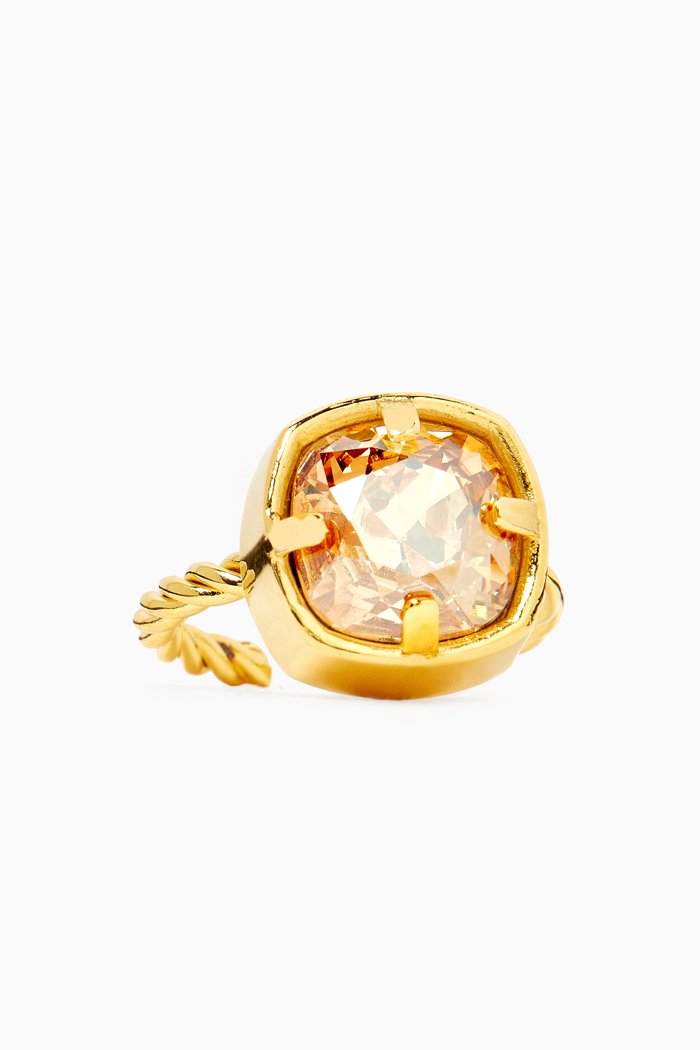 

Alice Swarovski Crystal Ring in 24kt Gold-plated Brass