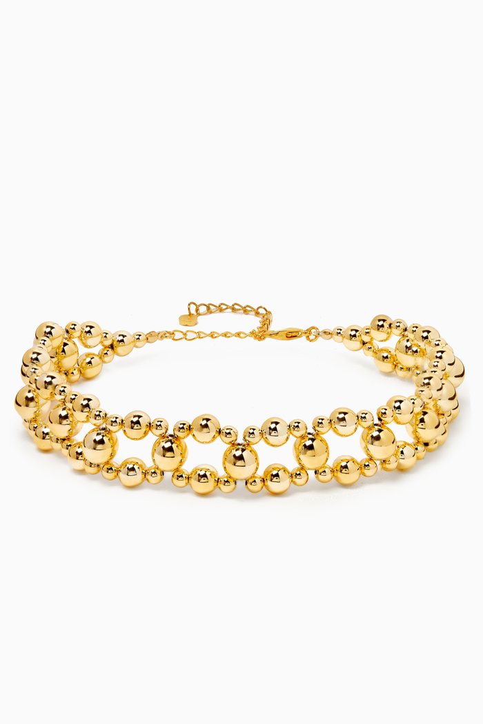 

Cindy Choker Necklace in Acrylic, Gold