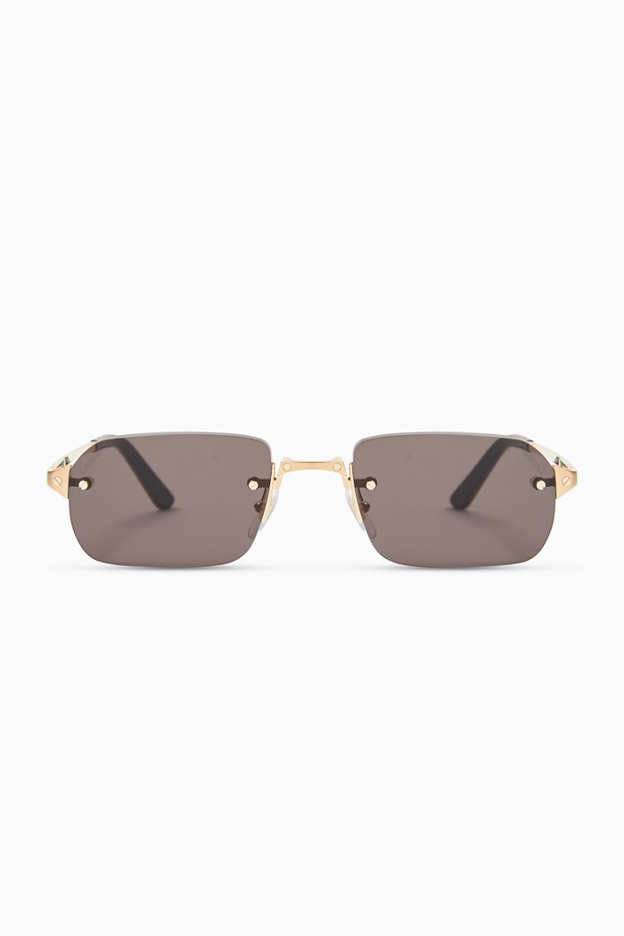 

Square Rimless Sunglasses in Metal, Gold