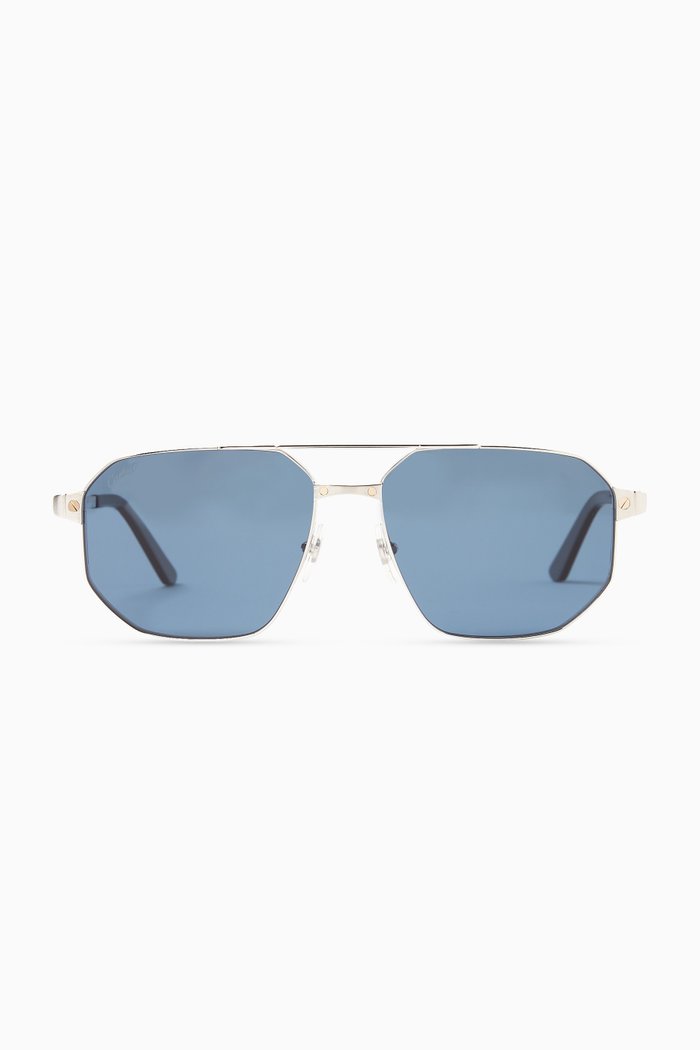 

Aviator Sunglasses in Metal, Silver