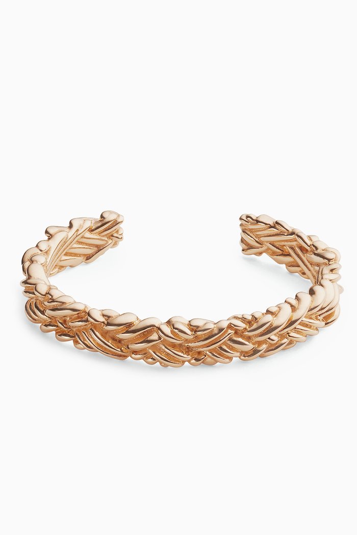 

Intreccio Thin Cuff Bracelet in 18kt Gold-plated Silver