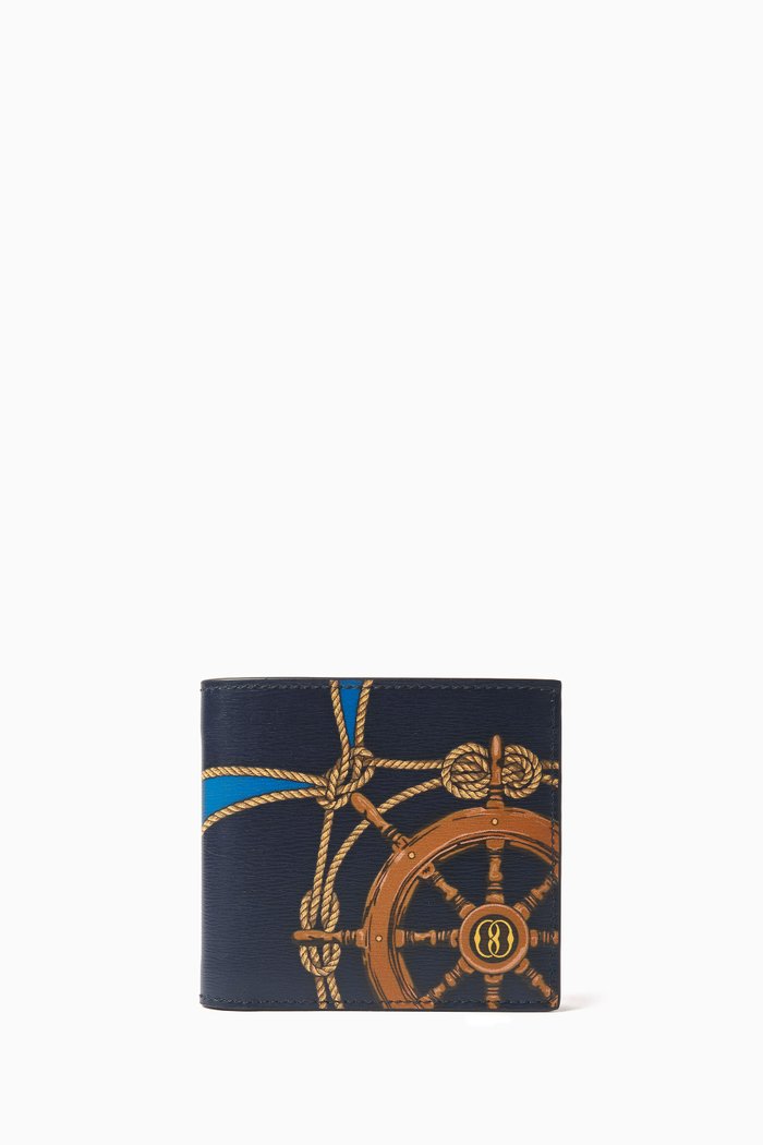 

Crsc Bi-fold 8cc Wallet in Leather, Blue