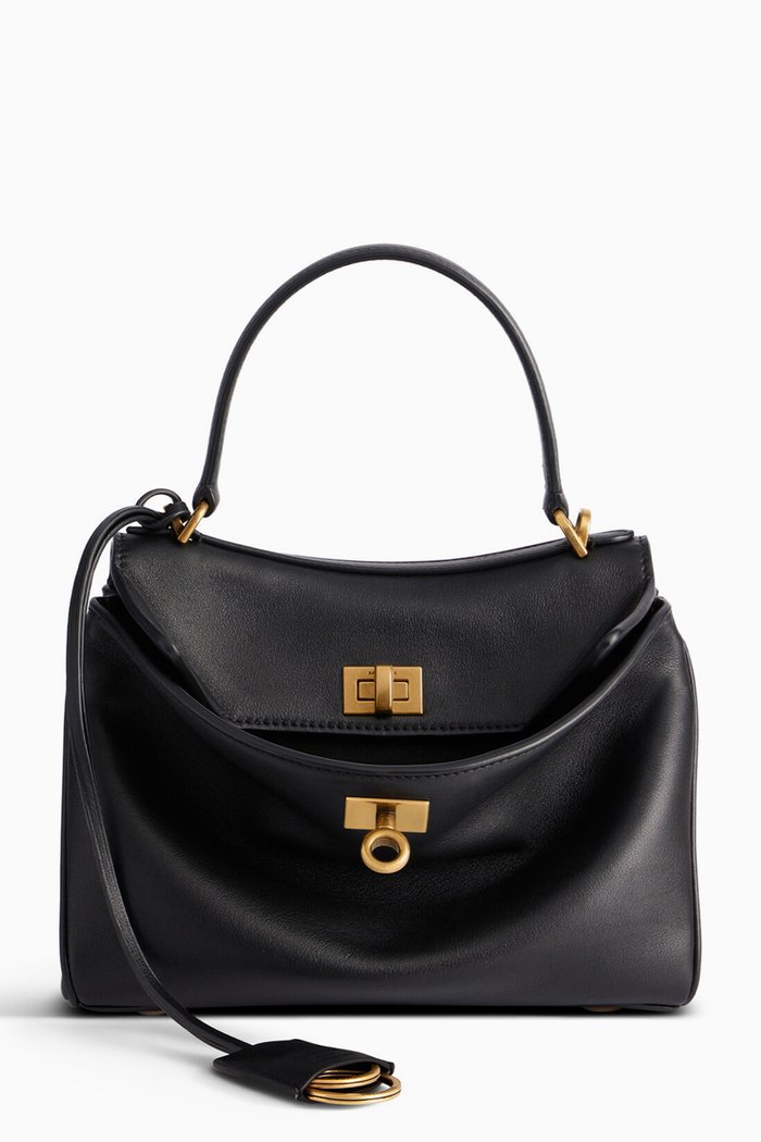 

Mini Rodeo Handbag in Calfskin, Black