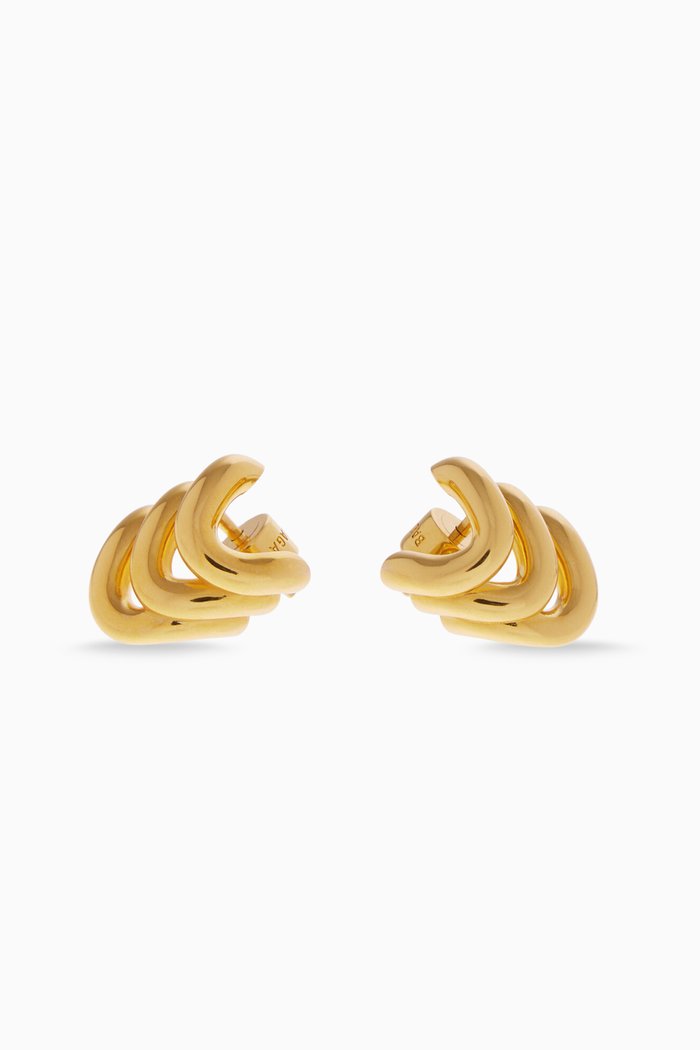 

Loop Trio Earrings in Brass, Gold