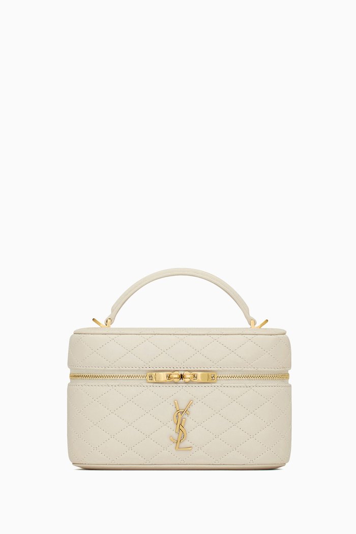 

Gaby Vanity Bag in Quilted Lambskin, White
