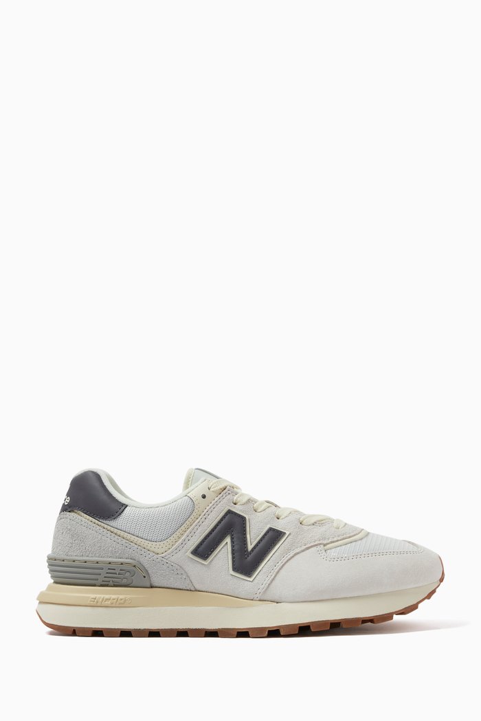 

574 Legacy Sneakers in Suede & Mesh, White