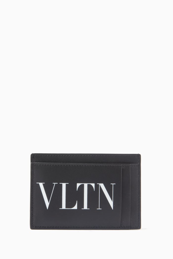 

Valentino Garavani Small Card Holder in Leather, Black