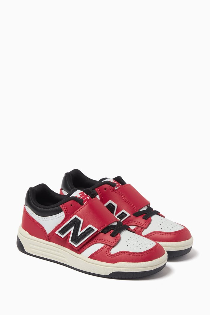 

480 Sneakers in Leather, Suede & Mesh, Red