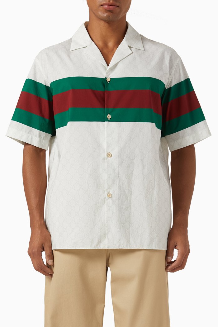 

GG Web Shirt in Cotton, Green
