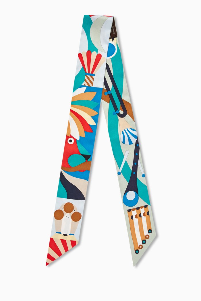 

Unused Parade En Fanfare Twilly Scarf in Silk, Multicolour