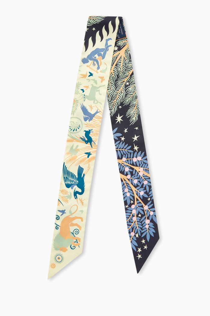 

Unused Sous Le Charme D Orphee Twilly Scarf in Silk, Multicolour