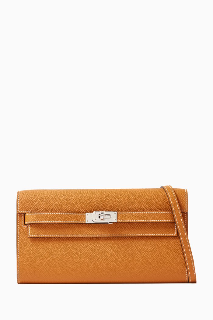 

Unused Kelly To Go Toffee Bag in Epsom Leather & Palladium Hardware, Brown
